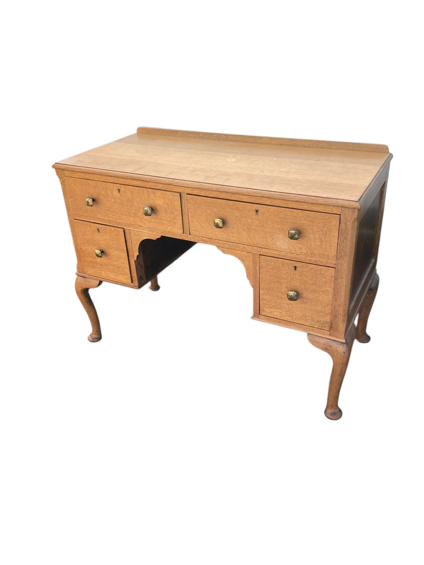 Antique Oak Queen Anne Writing, Dressing Table or Low Boy