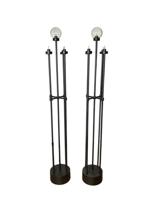 A pair of Italian metal floor lamps