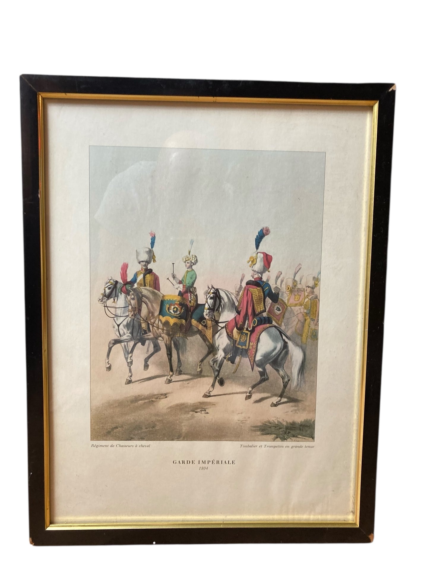 Print depicting soldiers of the Mounted Chasseurs of the Imperial Guard