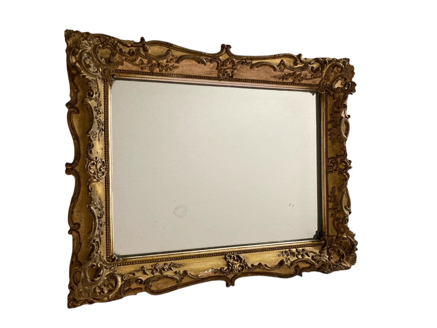 Rococo style gilt gesso rectangular wall mirror
