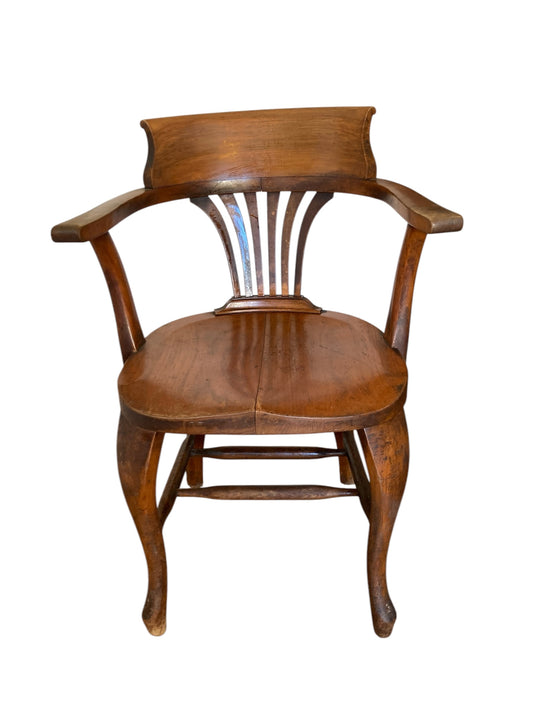 Antique Victorian Oak Desk Office or Side Chair 1890's Original Condition