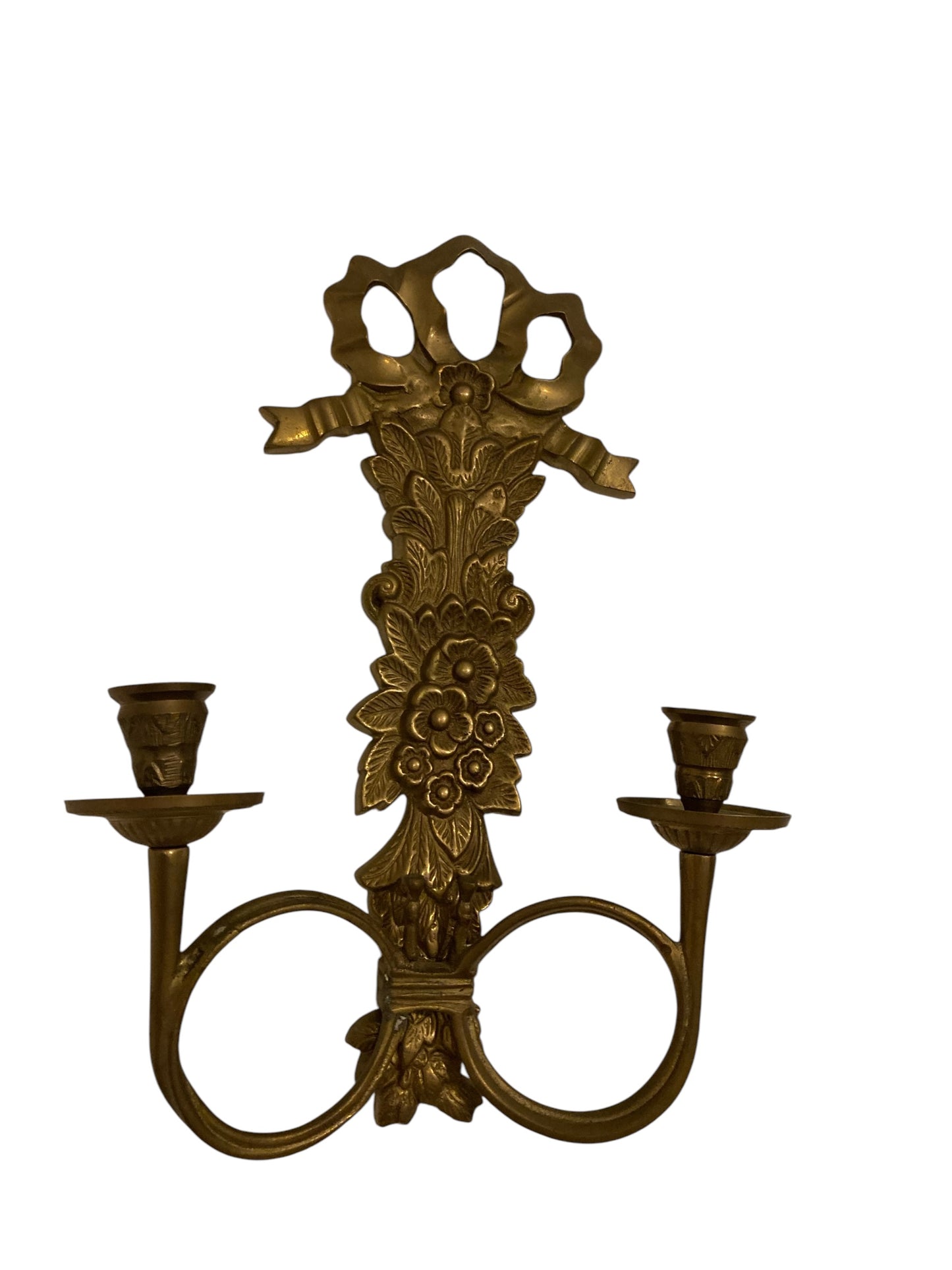 Pair of Italian Brass wall sconces, candelabra