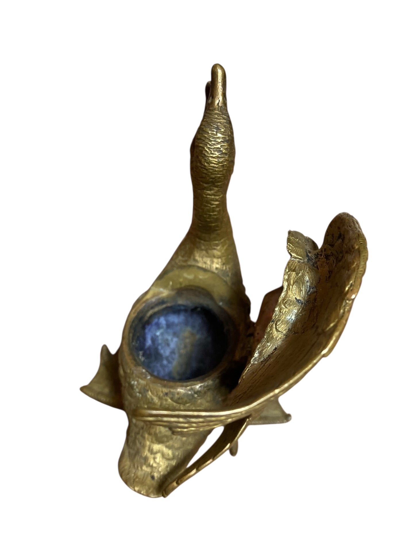 Antique French Bronze Goose Ink Well