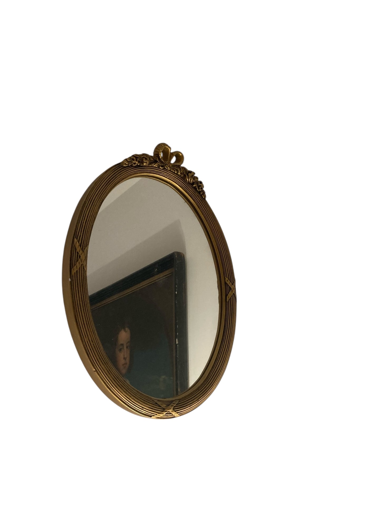 Antique Neoclassical Oval Gilt Wall Mirror