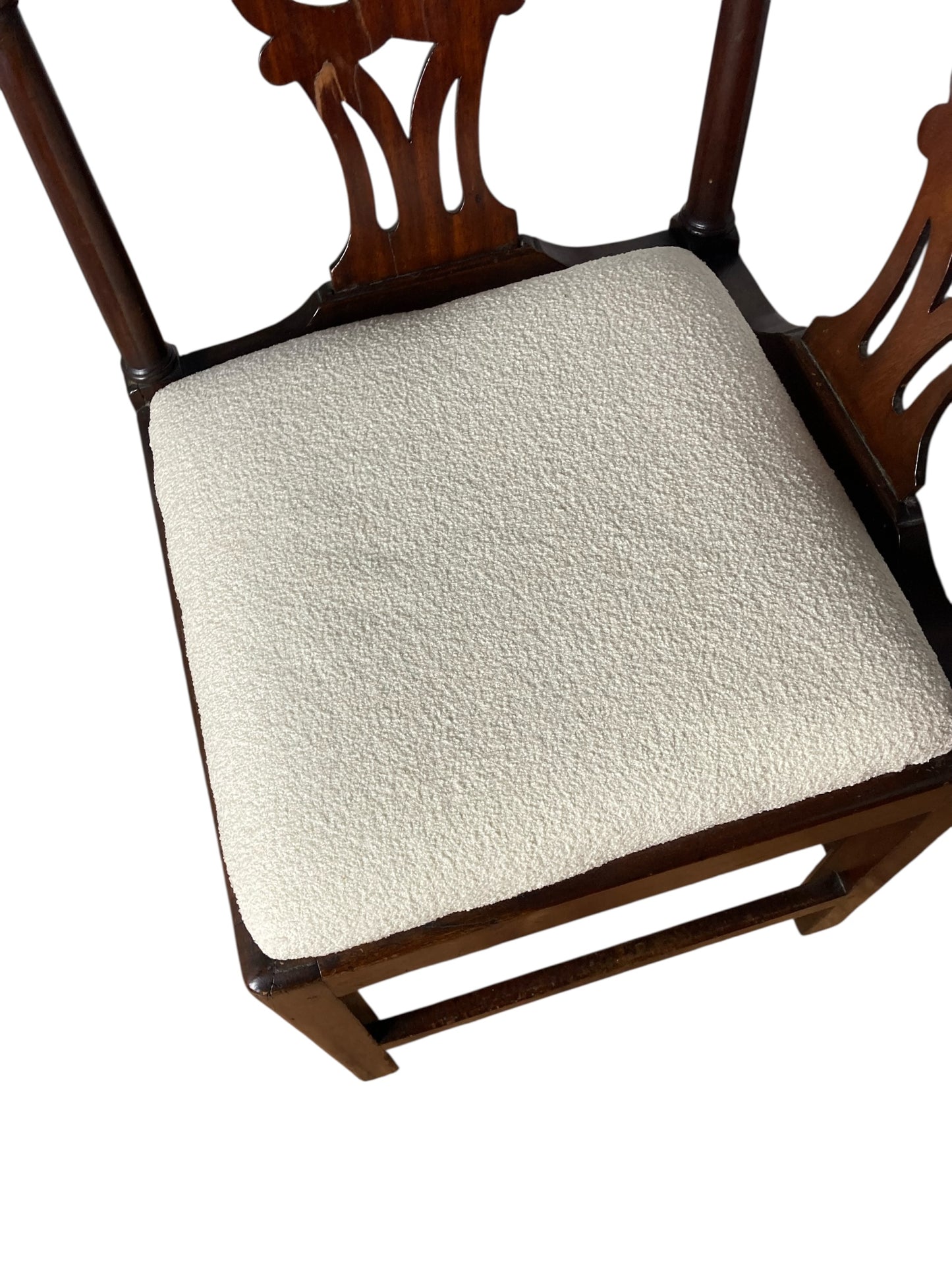 George III mahogany smoker's bow corner chair