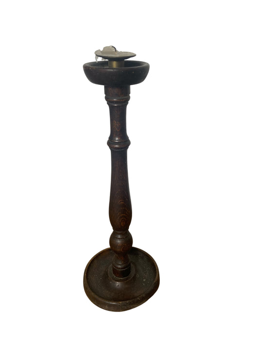 Antique turned wooden candle holder Circa 1800's