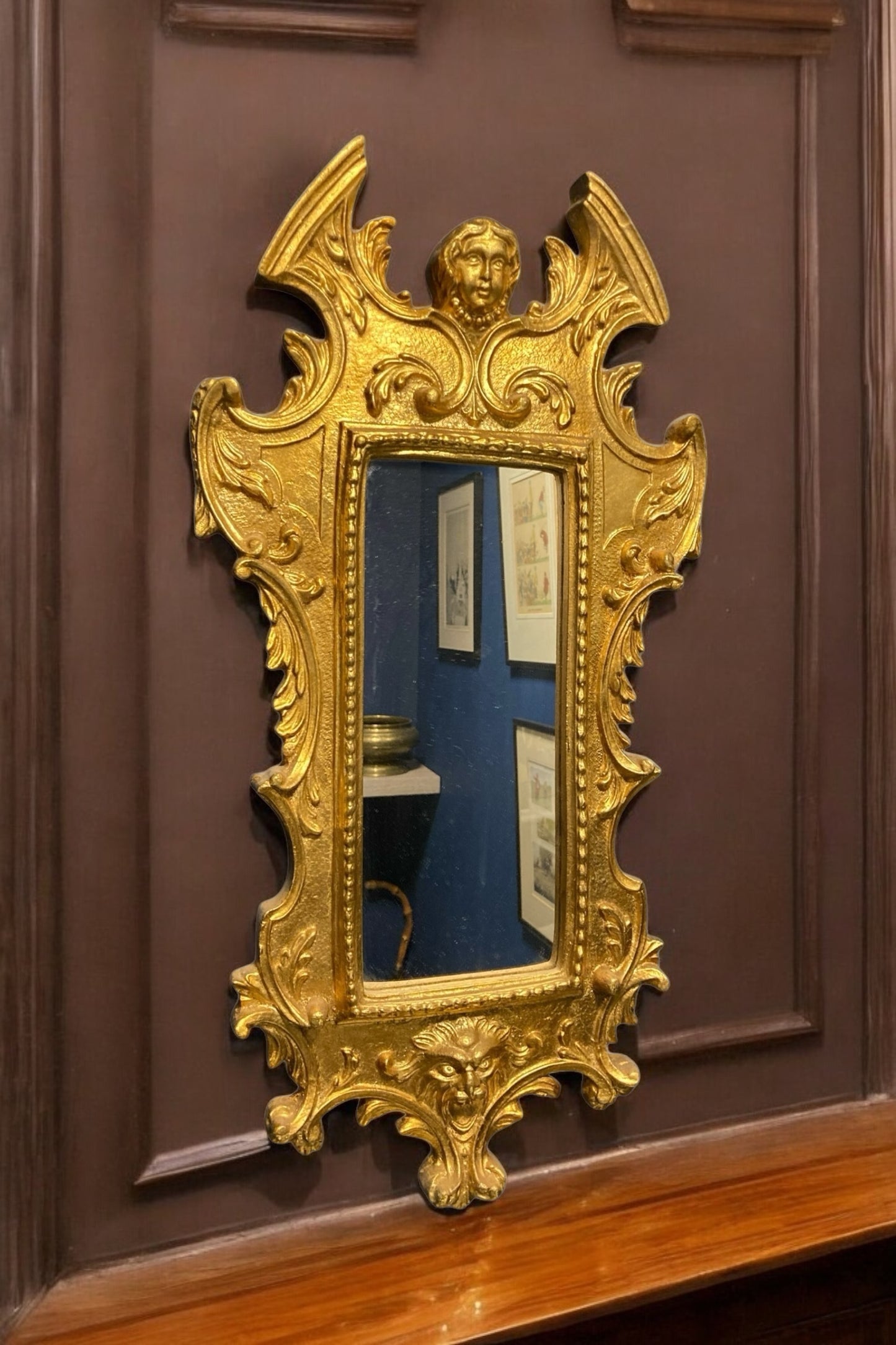 Italian Gilt Wood Baroque Style Mirror