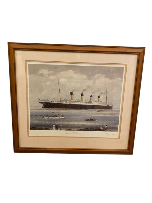 Signed Titanic Picture of The Maiden Voyage to Disaster by John Smith 141/750