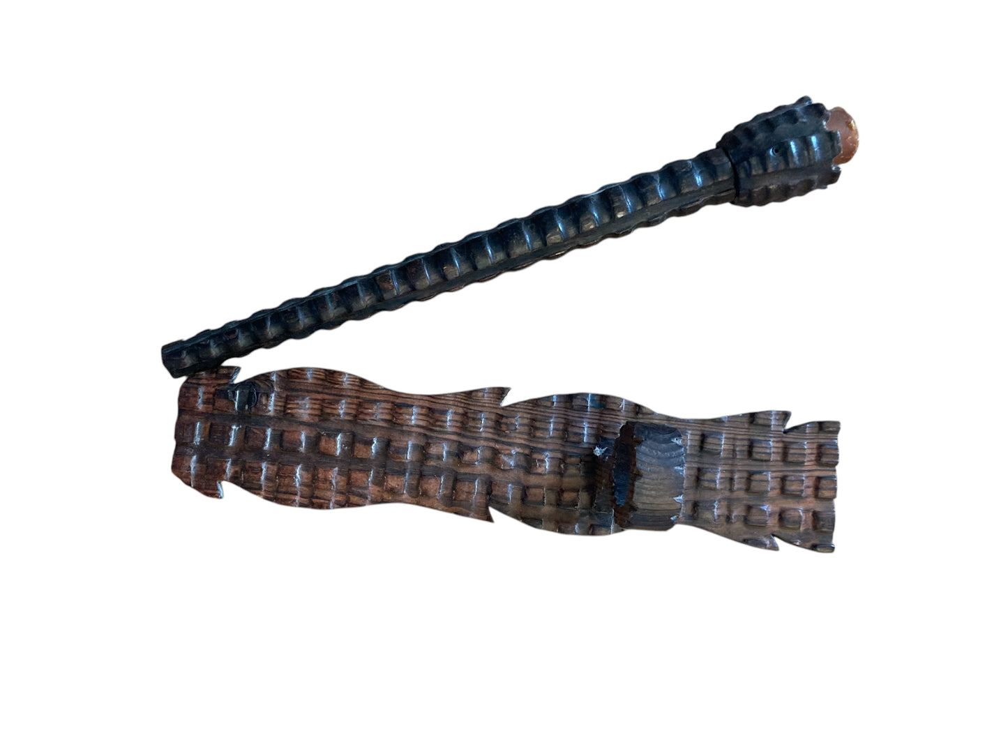 Neo Gothic Medieval Style Carved Wood Wall Candle Holder or Torchere