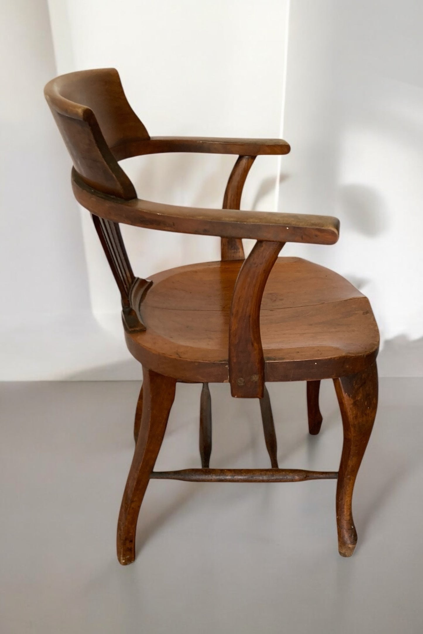 Antique Victorian Oak Desk Office or Side Chair 1890's Original Condition
