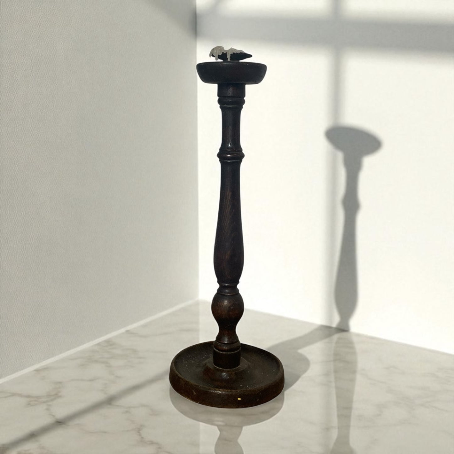 Antique turned wooden candle holder Circa 1800's