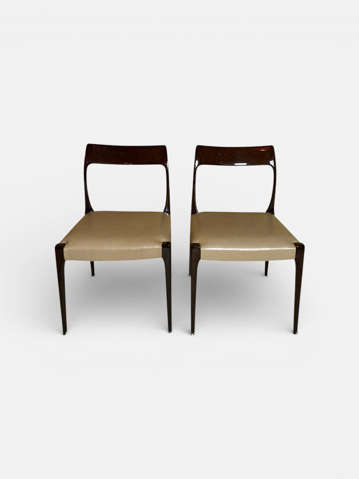 Set of Two Mid Century Style Laskasa Karen Laquered Dining Chairs