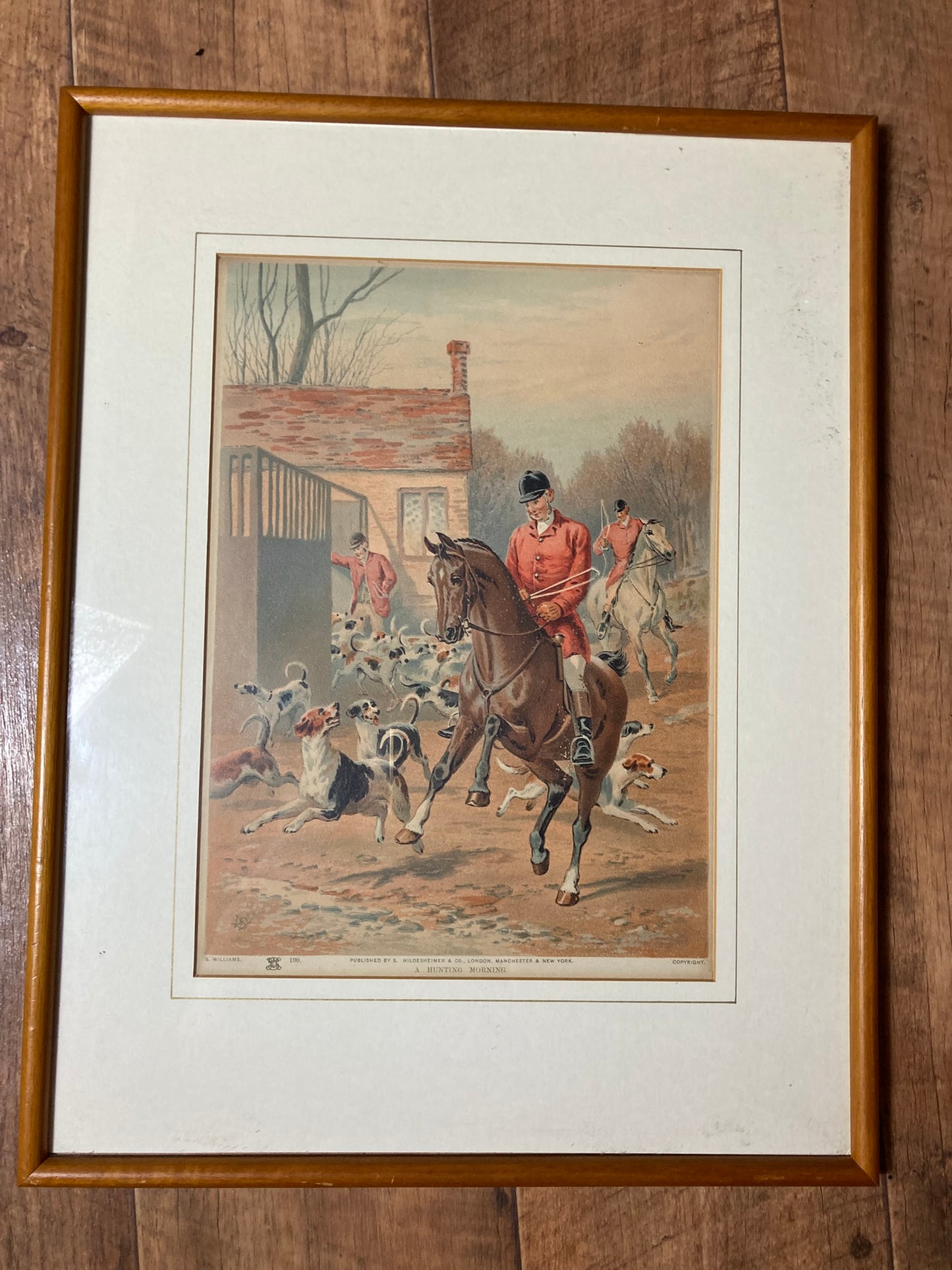 Hand-coloured English Hunting Print Named a Hunting Morning by Henry Alken
