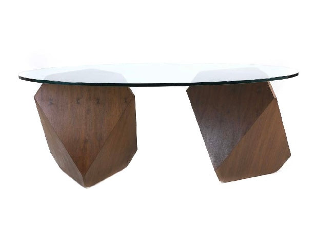 William Earle's iconic 'Hal' twin pedestal dining table with oval glass top