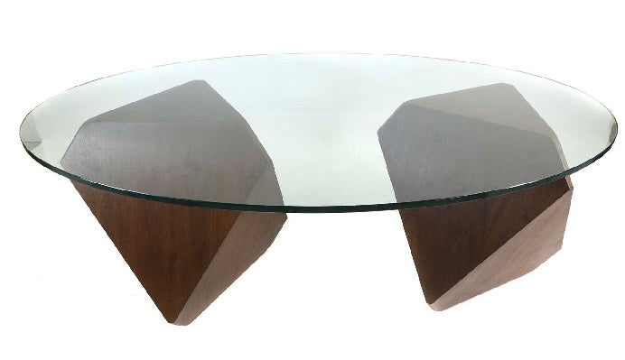 William Earle's iconic 'Hal' twin pedestal dining table with oval glass top