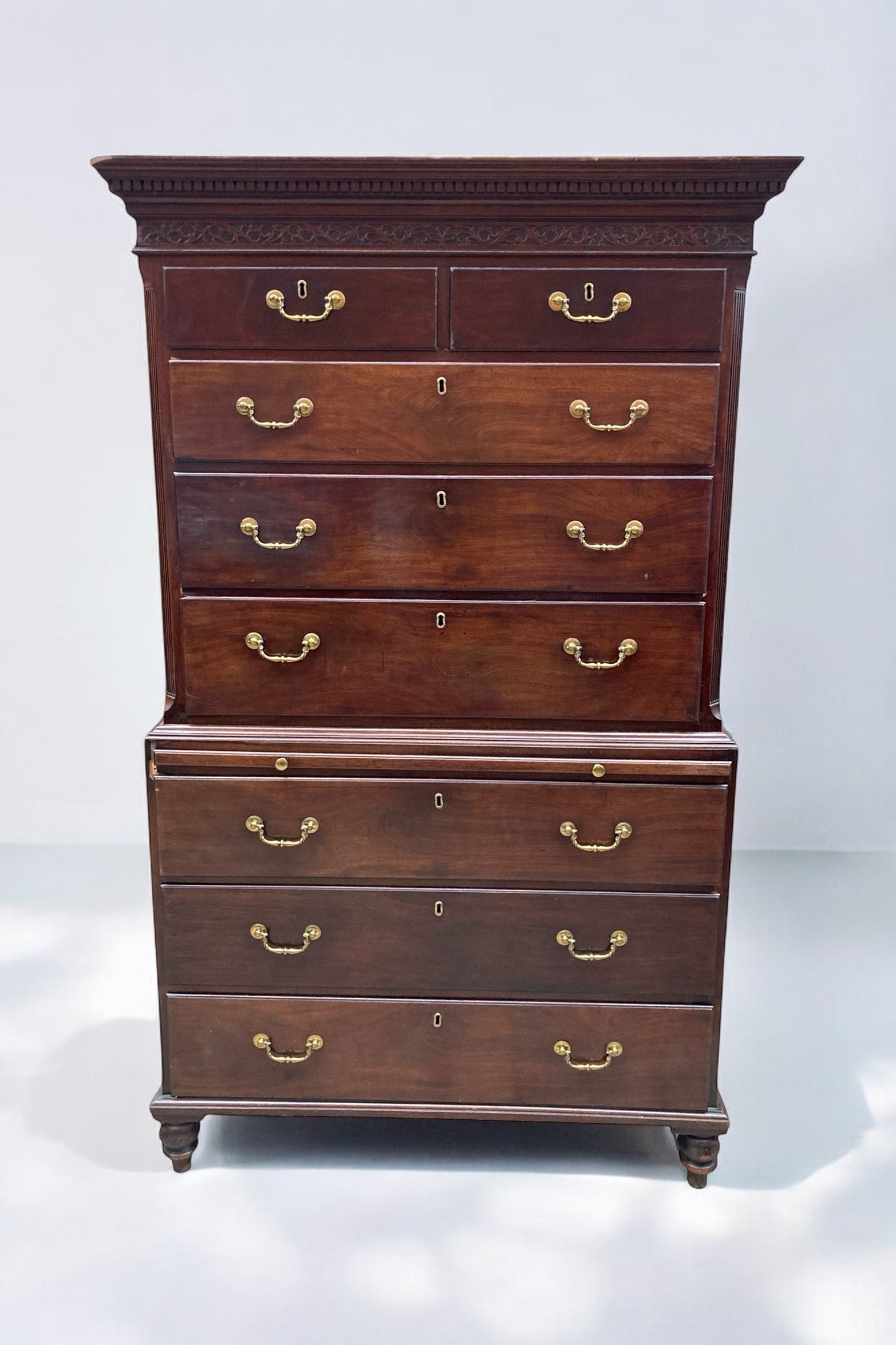 18th Century George III Mahogany Chest on Chest Tallboy