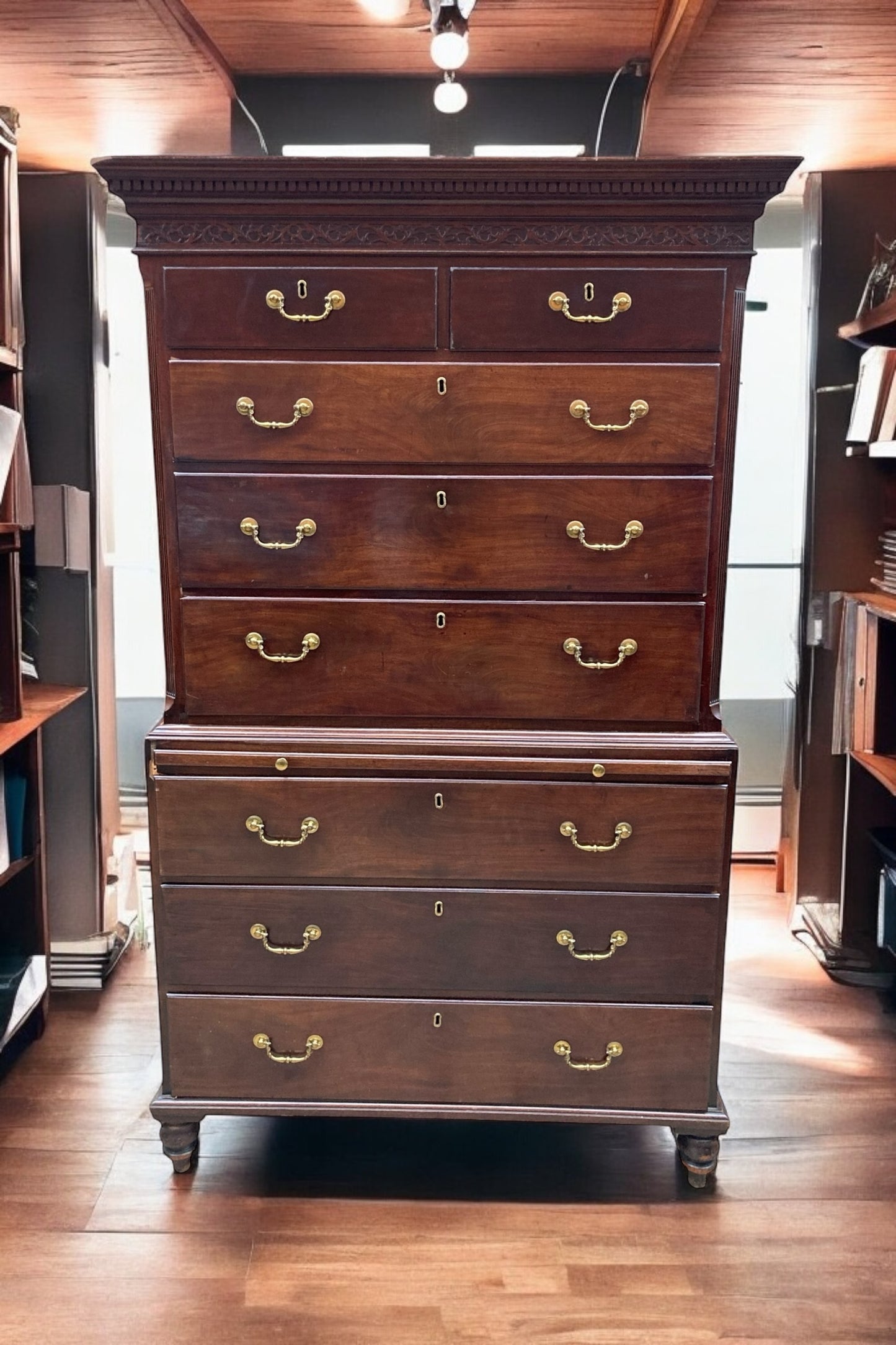 18th Century George III Mahogany Chest on Chest Tallboy