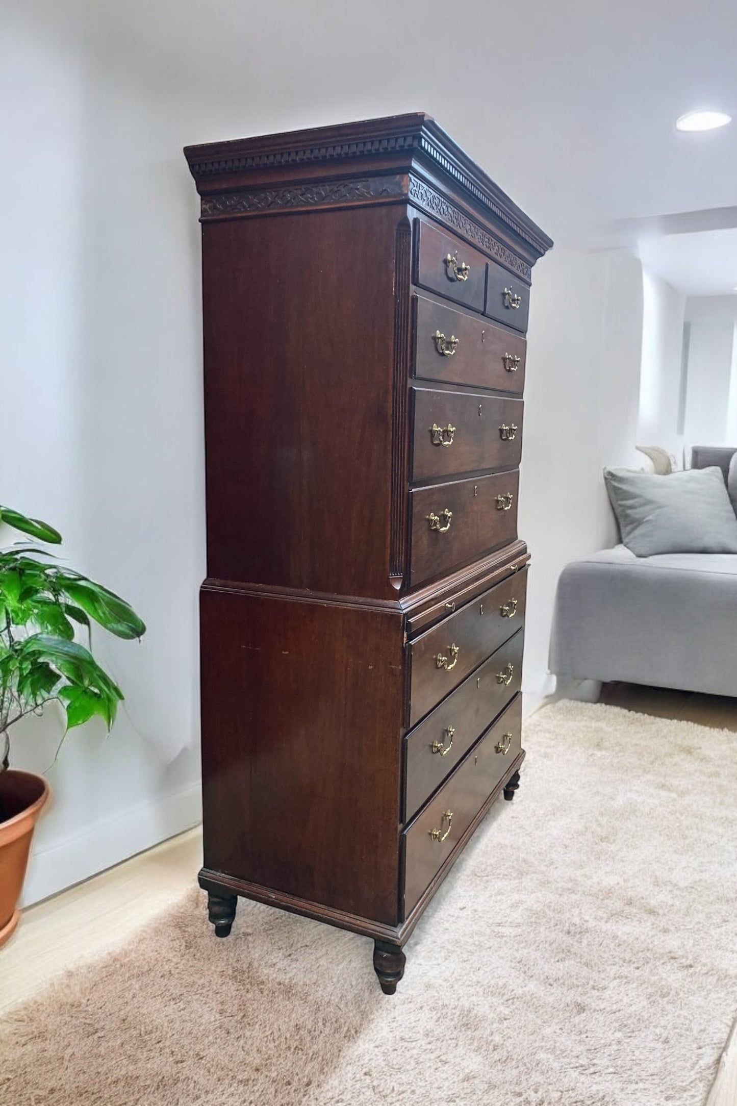 18th Century George III Mahogany Chest on Chest Tallboy