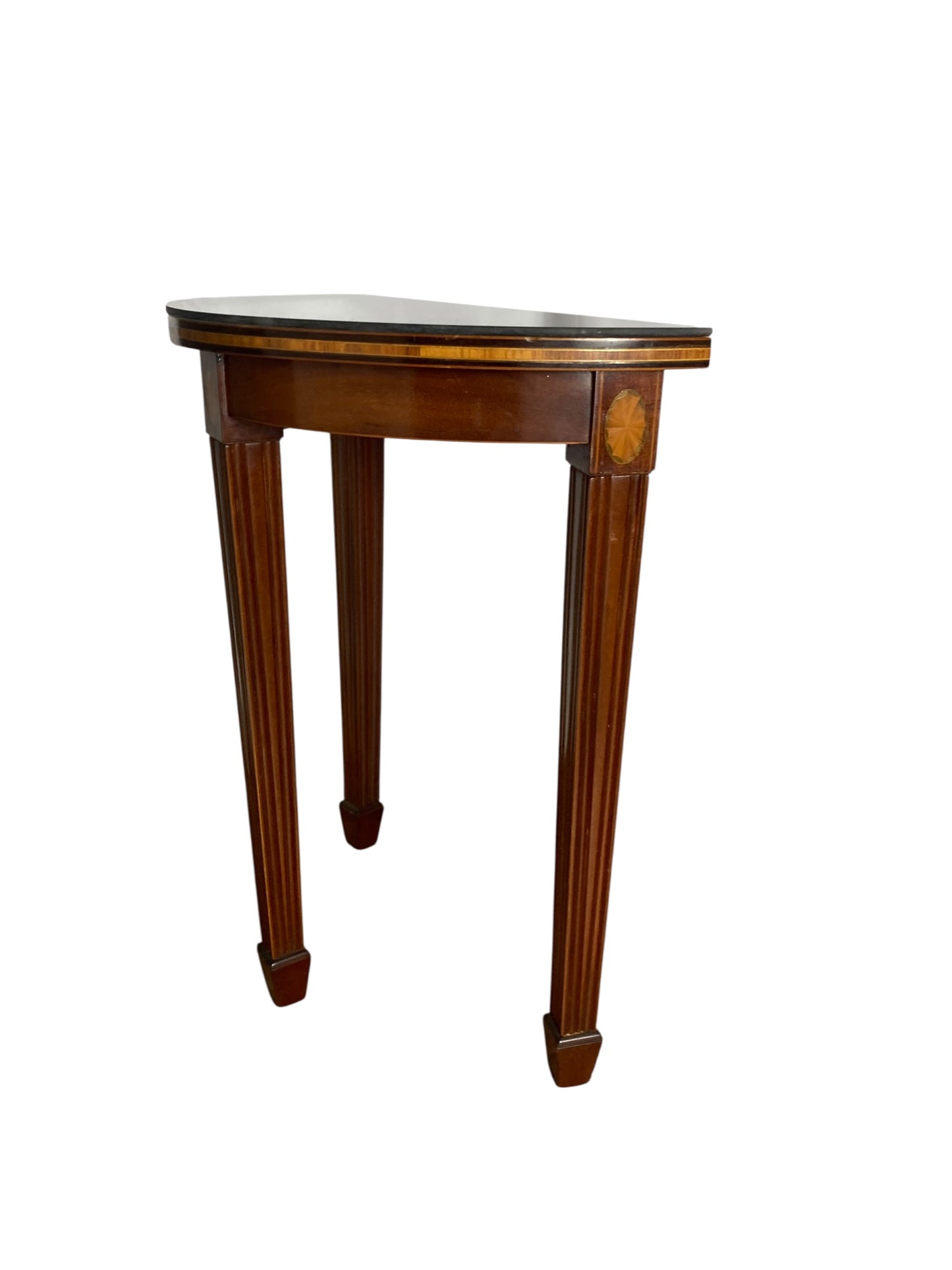A pair of Maitland-Smith Marlborough Demi Lune occasional wall tables