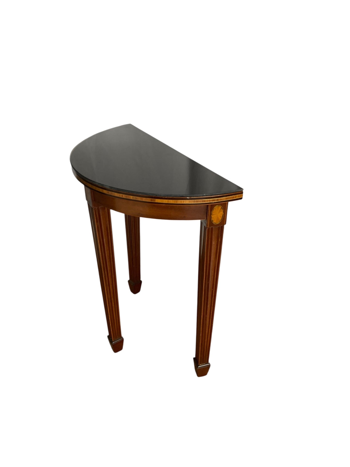 A pair of Maitland-Smith Marlborough Demi Lune occasional wall tables
