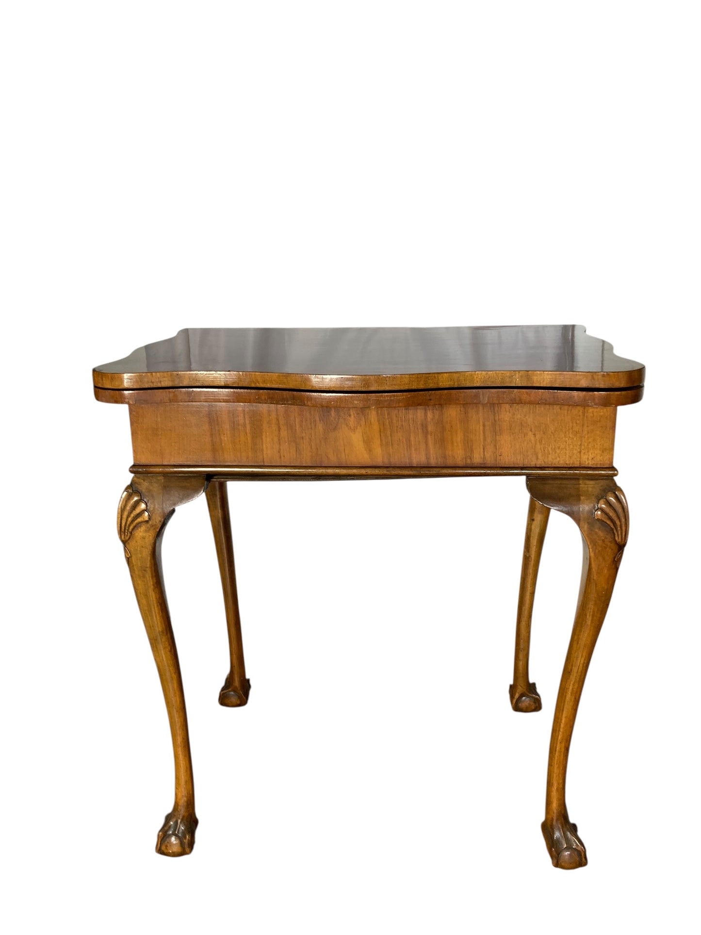 George II style walnut fold-over card table
