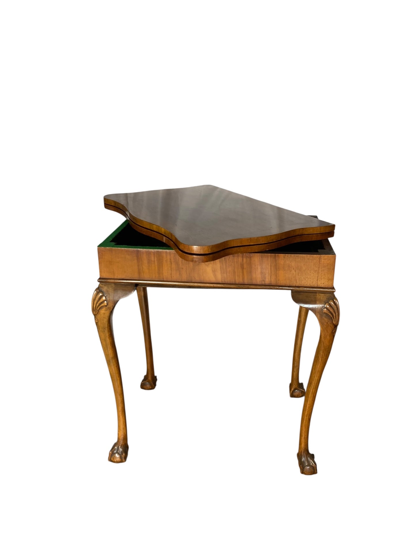 George II style walnut fold-over card table