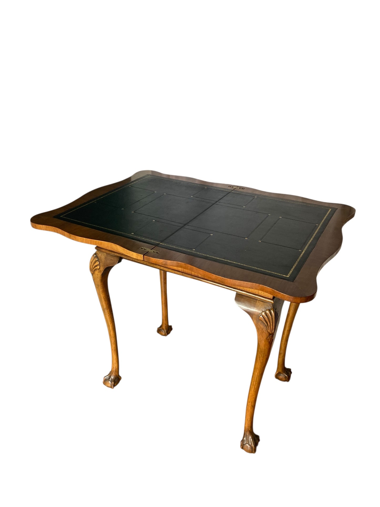 George II style walnut fold-over card table