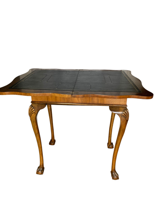 George II style walnut fold-over card table