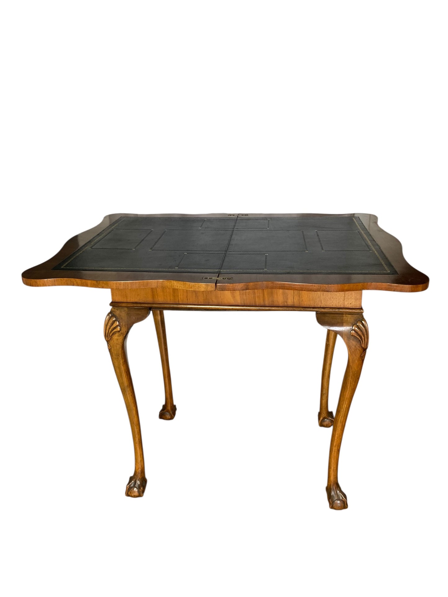 George II style walnut fold-over card table