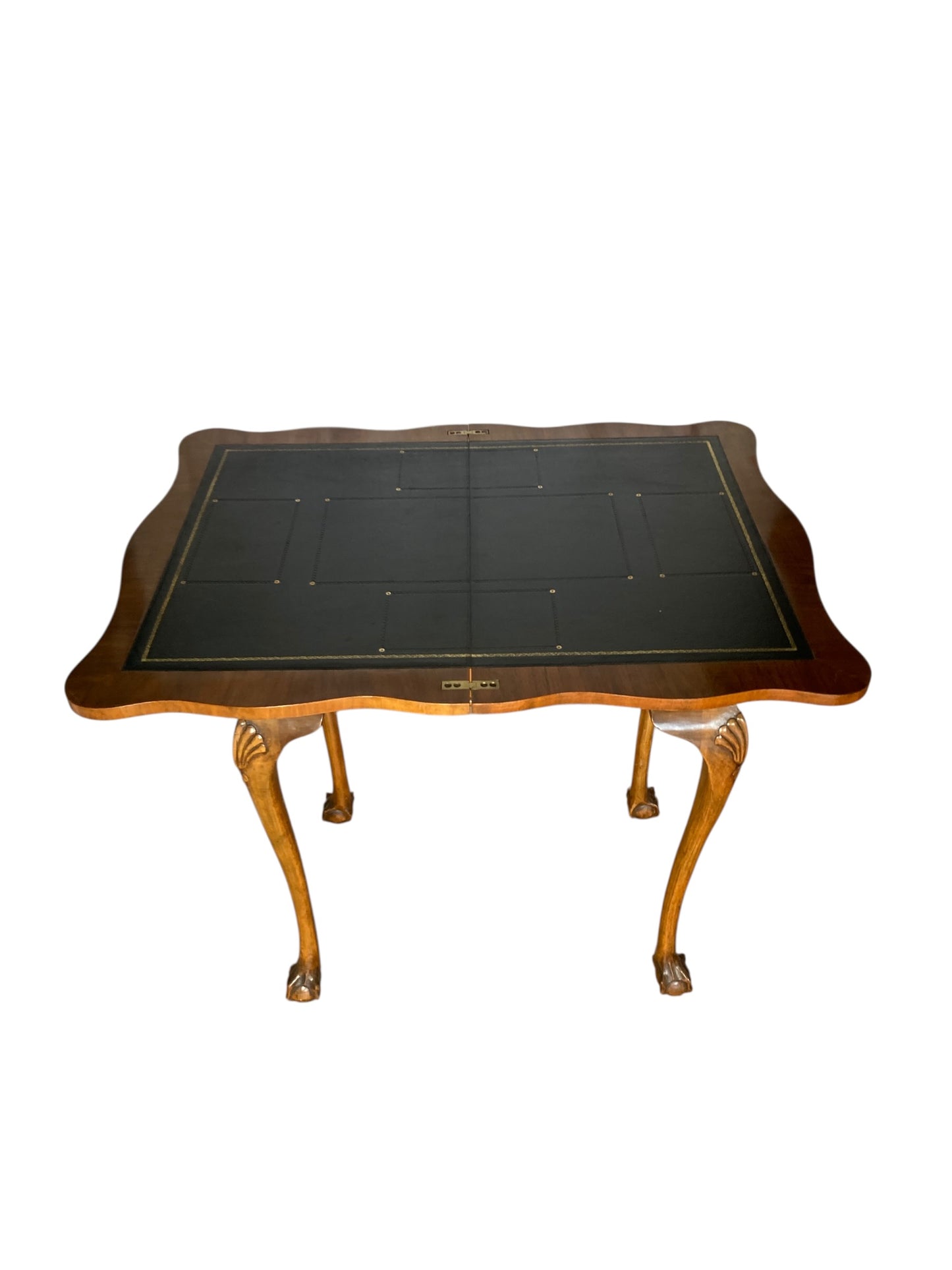 George II style walnut fold-over card table