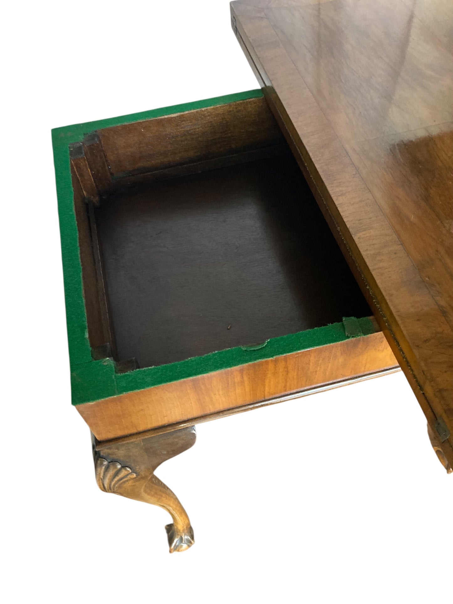 George II style walnut fold-over card table