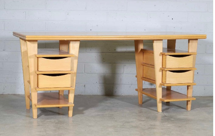 Sir Terence Conran Maple Pedestal Double sided Desk