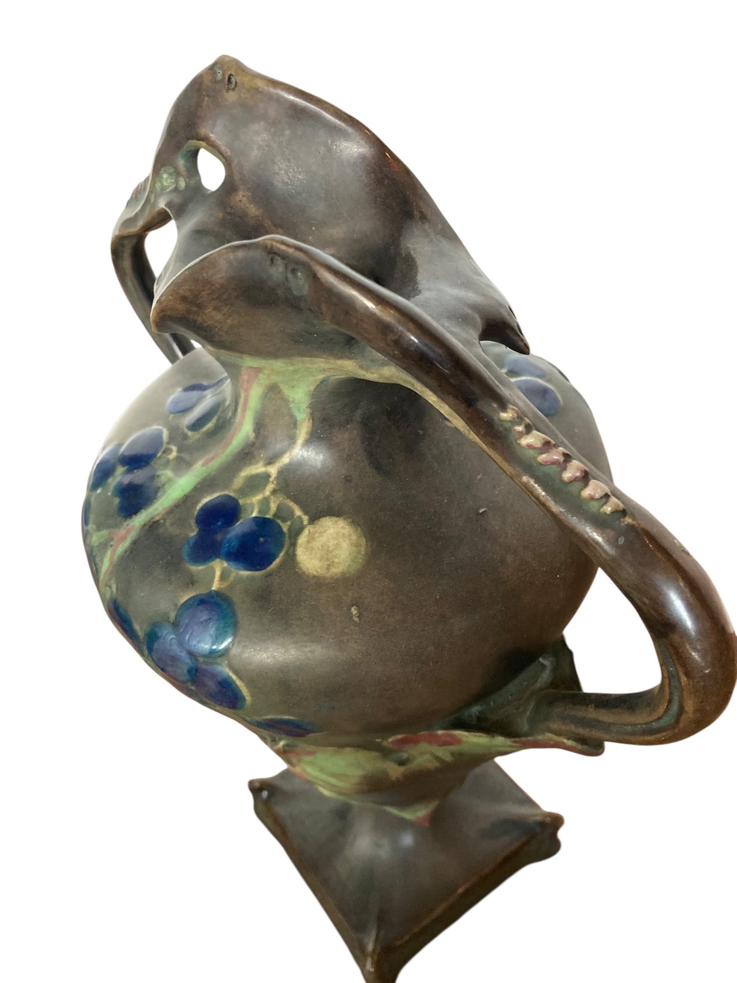 A pair of Art Nouveau porcelain vases, produced by Amphora