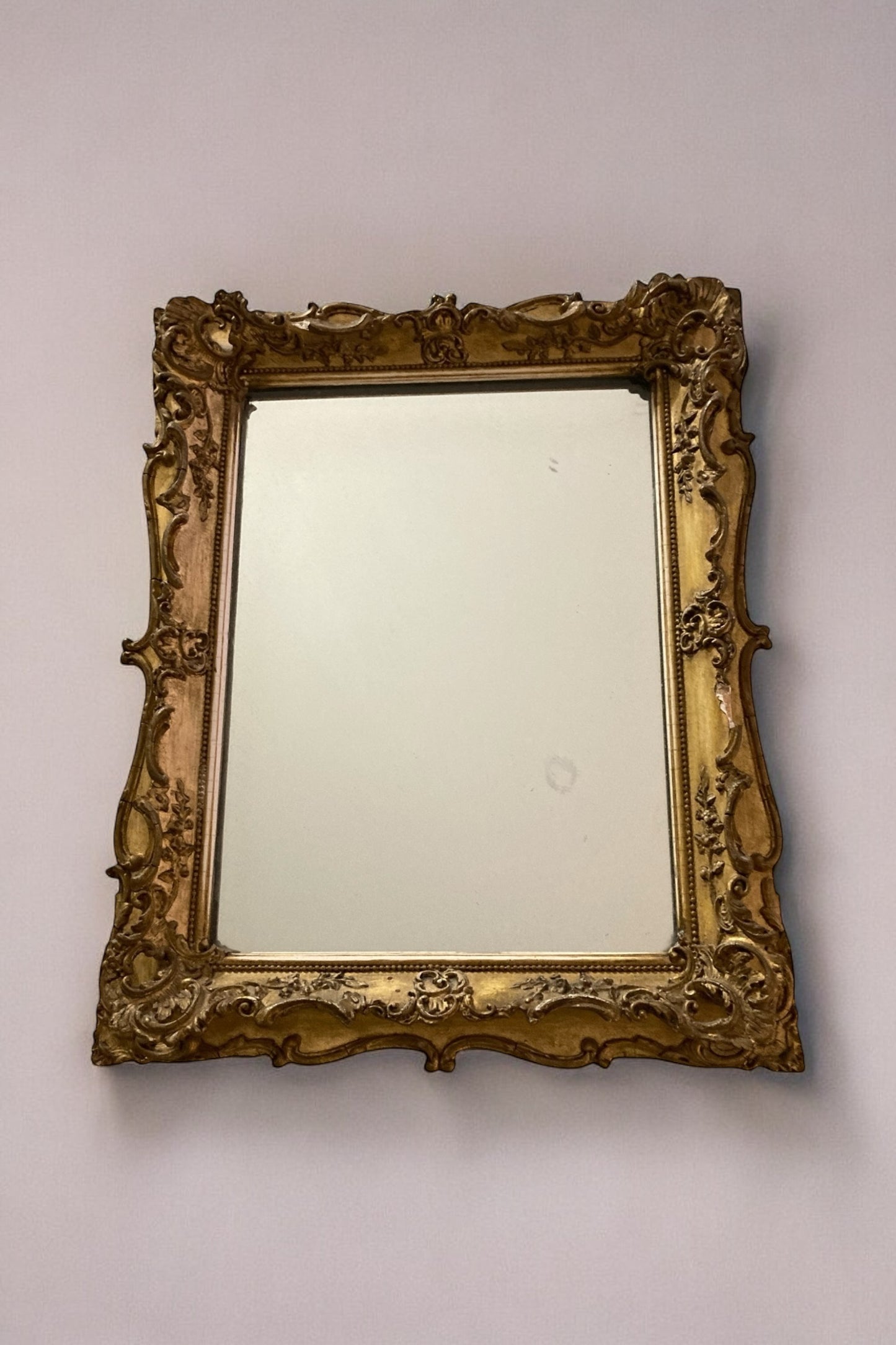 Rococo style gilt gesso rectangular wall mirror