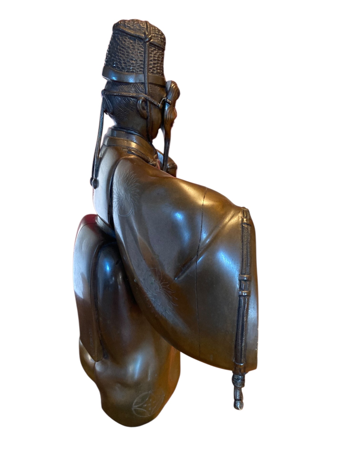 Japanese Bronze Noh actor, Meiji Period (1868-1912), Signed 'Matsumori'