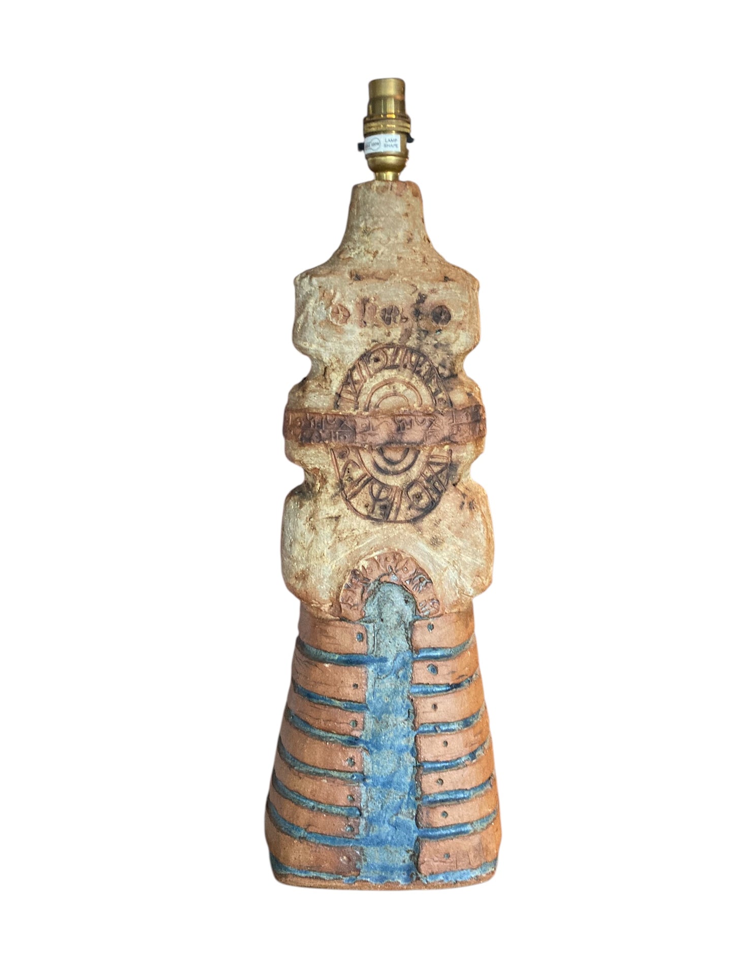 Brutalist stoneware table lamp by Bernard Rooke