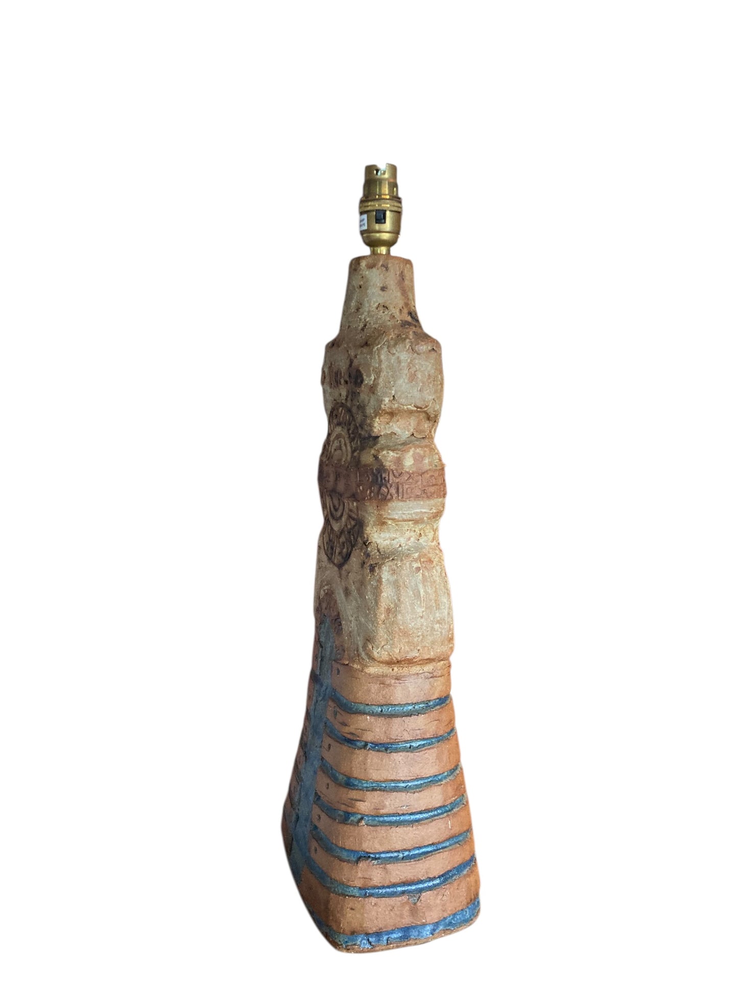 Brutalist stoneware table lamp by Bernard Rooke