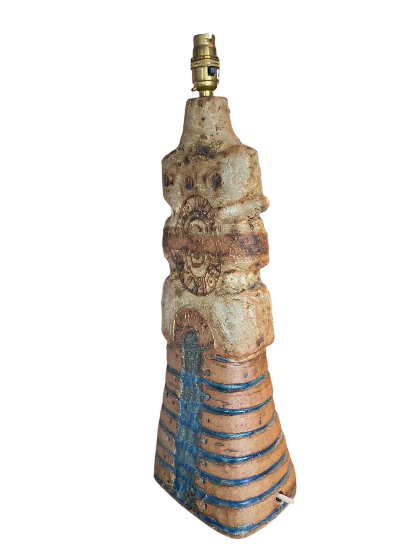 Brutalist stoneware table lamp by Bernard Rooke