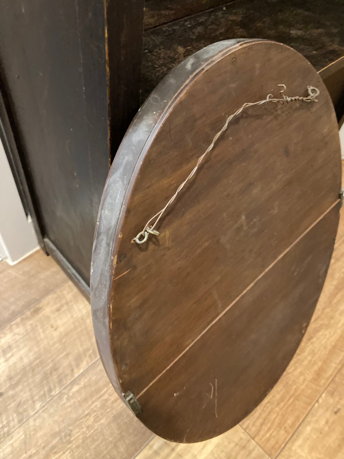 Antique Edwardian Oval Mahogany framed Wall Mirror