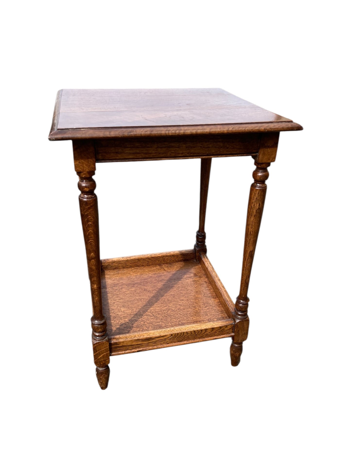 Edwardian Rustic oak Two Tier side table