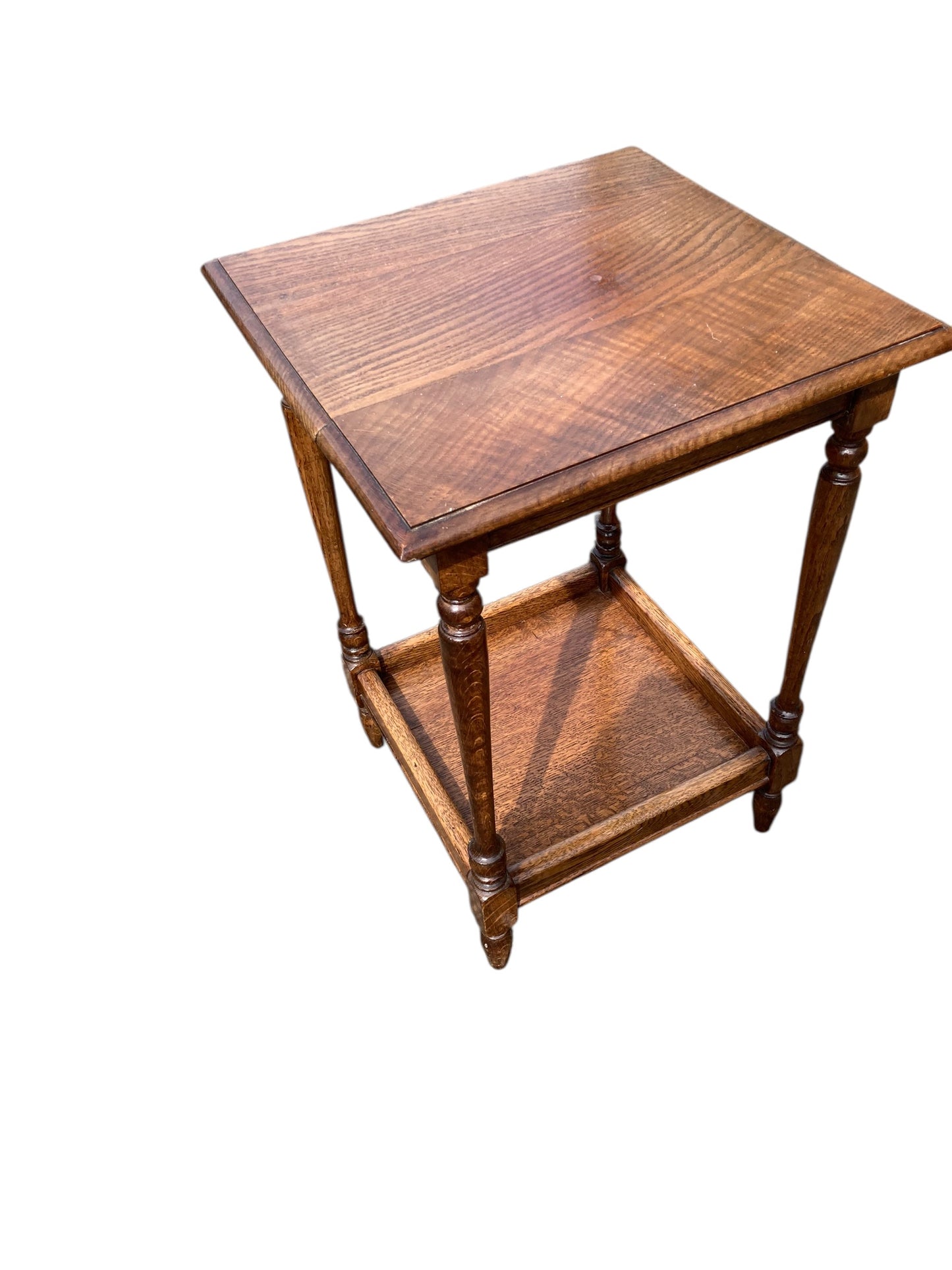 Edwardian Rustic oak Two Tier side table