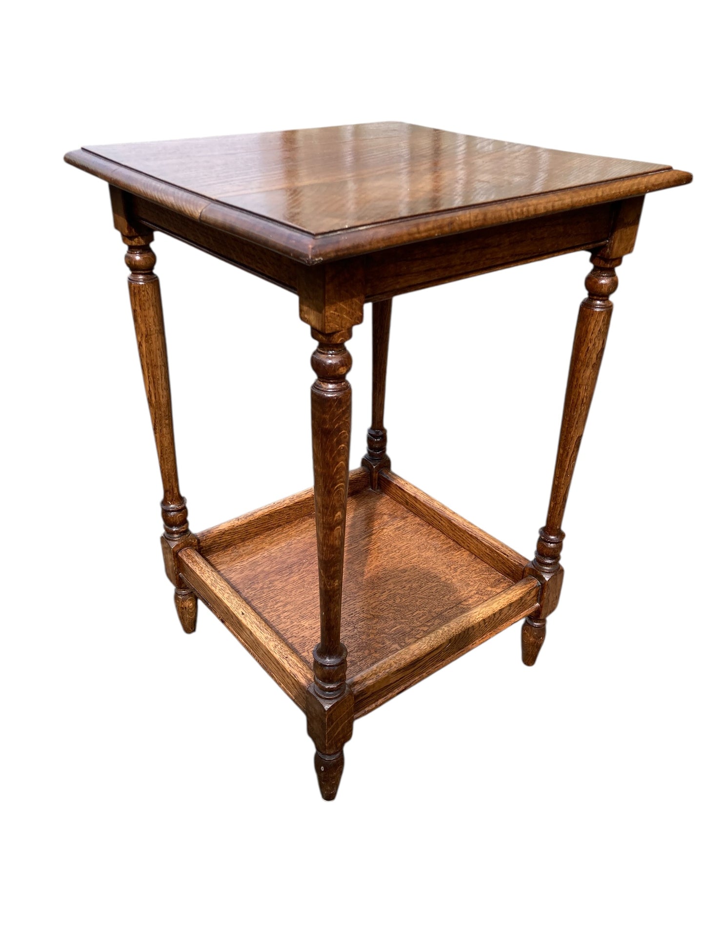 Edwardian Rustic oak Two Tier side table