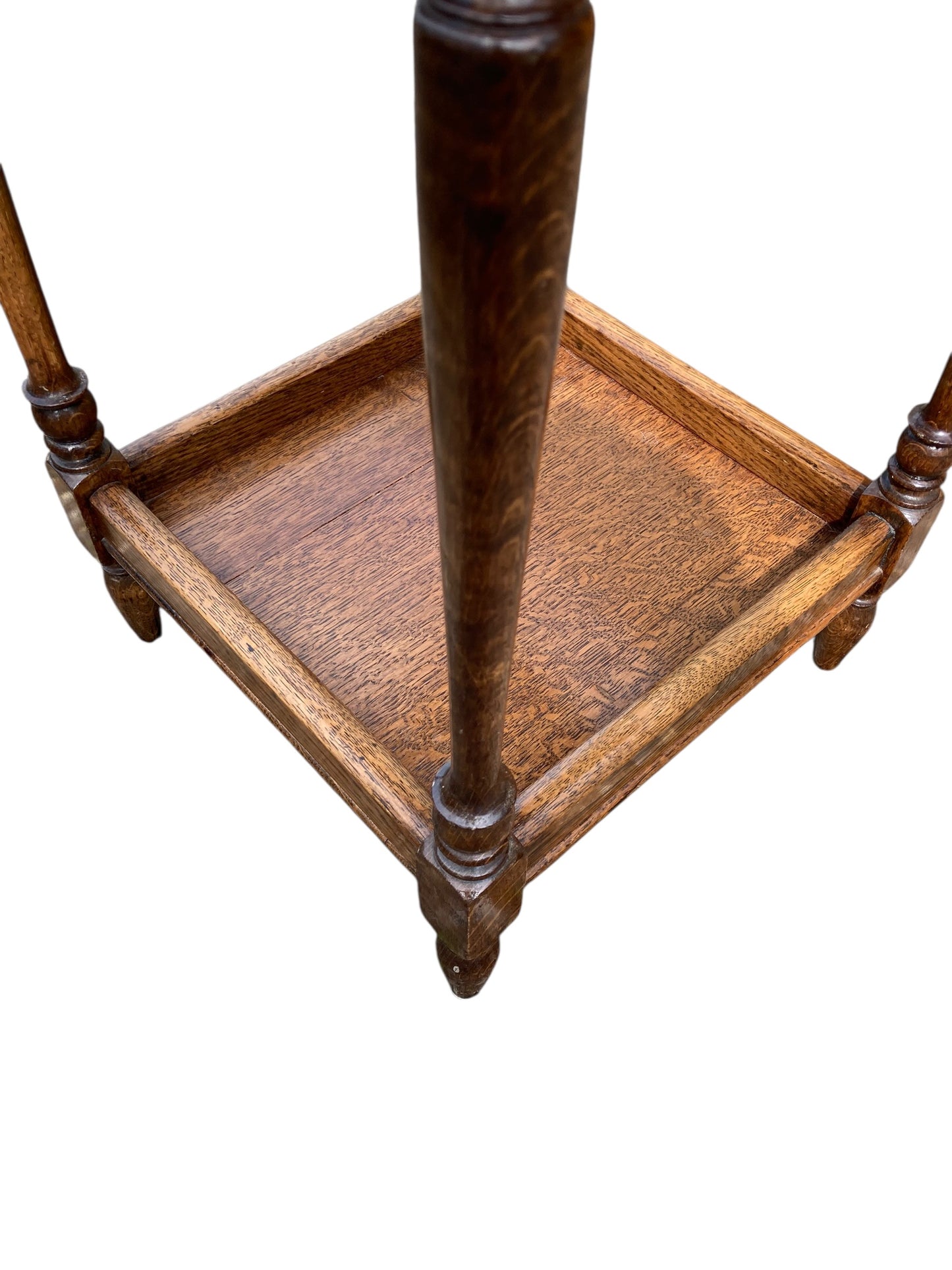 Edwardian Rustic oak Two Tier side table