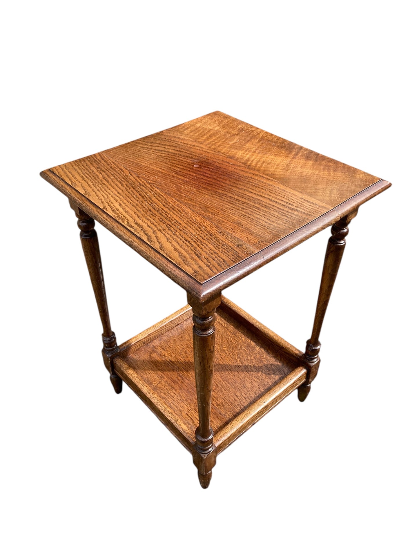 Edwardian Rustic oak Two Tier side table
