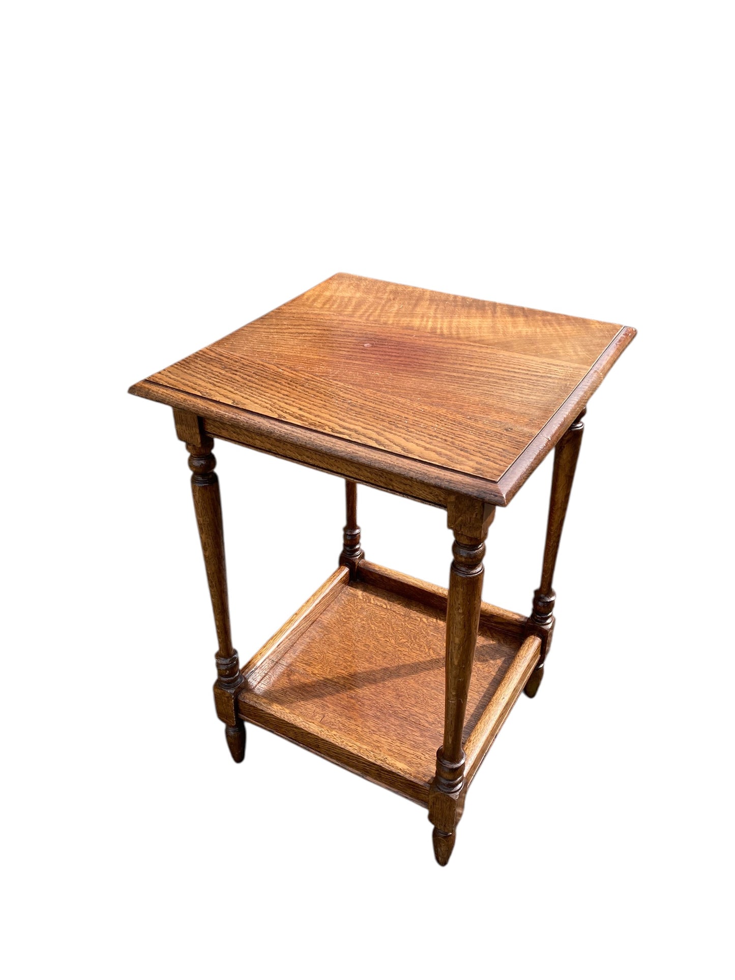 Edwardian Rustic oak Two Tier side table