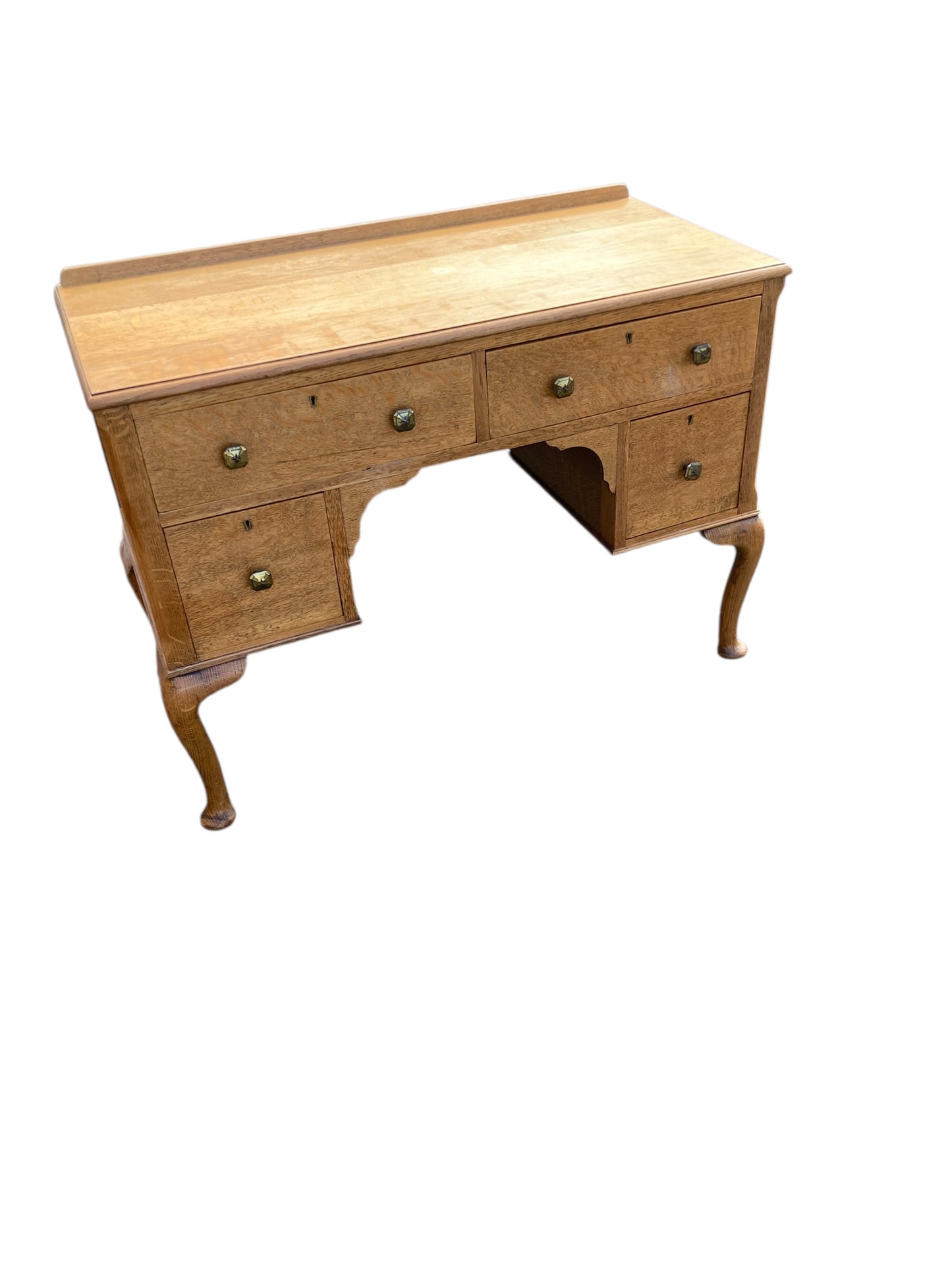 Antique Oak Queen Anne Writing, Dressing Table or Low Boy