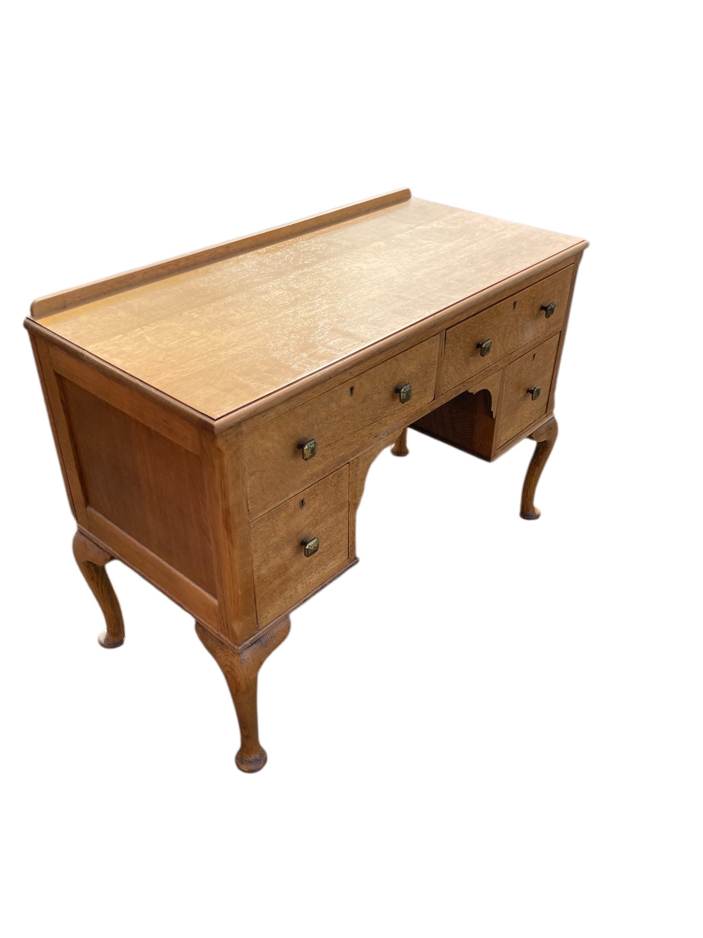 Antique Oak Queen Anne Writing, Dressing Table or Low Boy