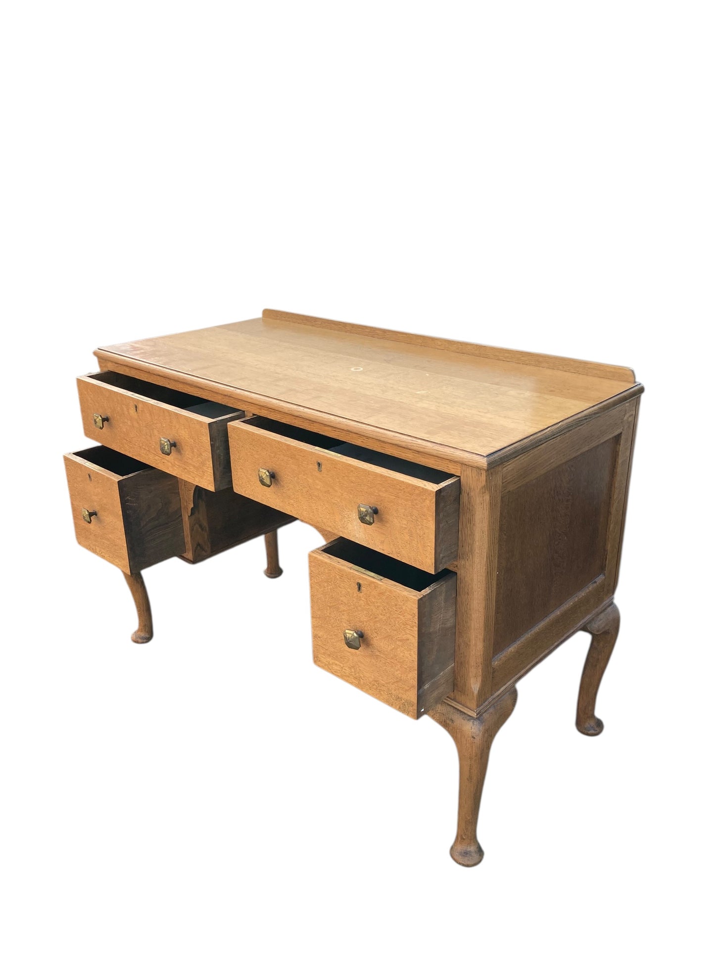 Antique Oak Queen Anne Writing, Dressing Table or Low Boy