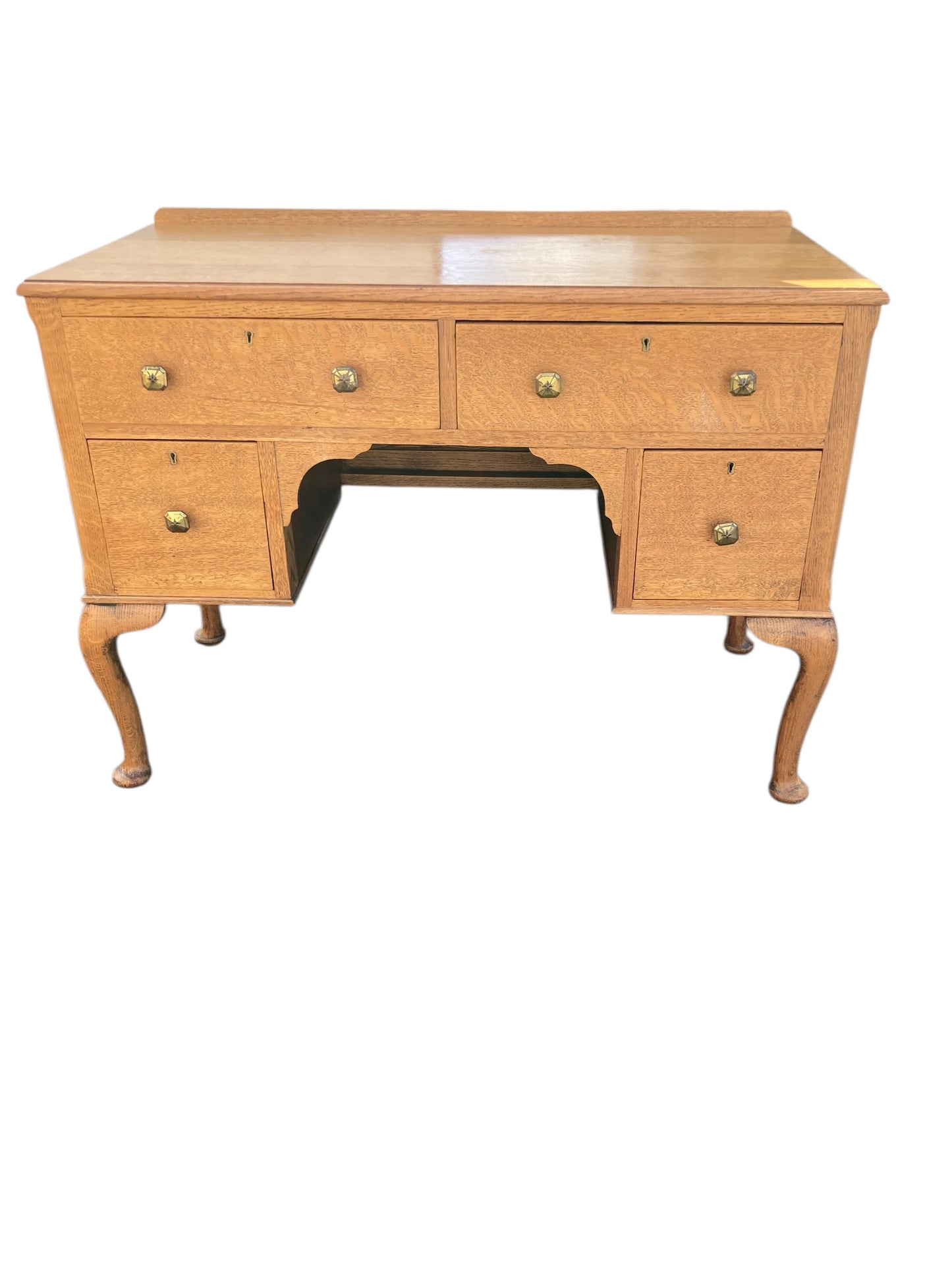 Antique Oak Queen Anne Writing, Dressing Table or Low Boy