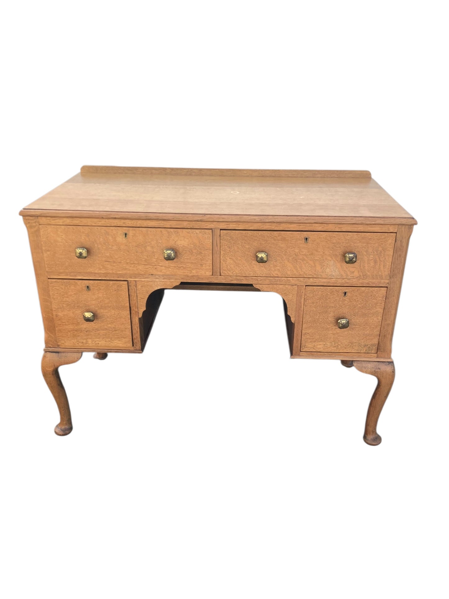 Antique Oak Queen Anne Writing, Dressing Table or Low Boy